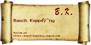 Basch Koppány névjegykártya